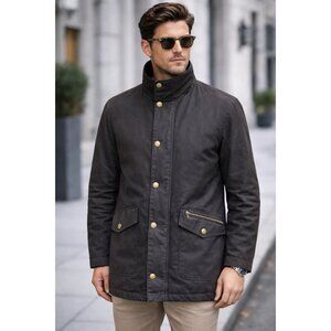 Barbour Waxed Cotton Jacket XL Brown Quilted Warm Lining Classic Coat Waterproof